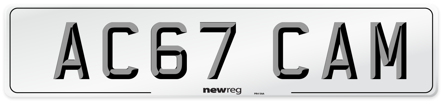 AC67 CAM Number Plate from New Reg